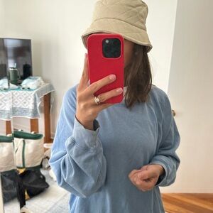 Mango Tan Quilted Faux Leather Bucket Hat